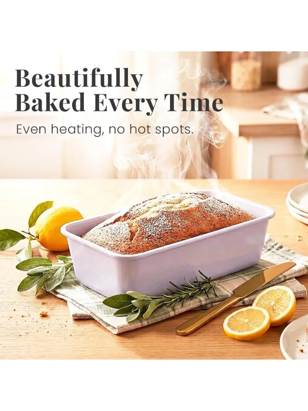 8-Piece Lavender Ceramic-Coated Nonstick Baking Pan Set with Baking Sheets